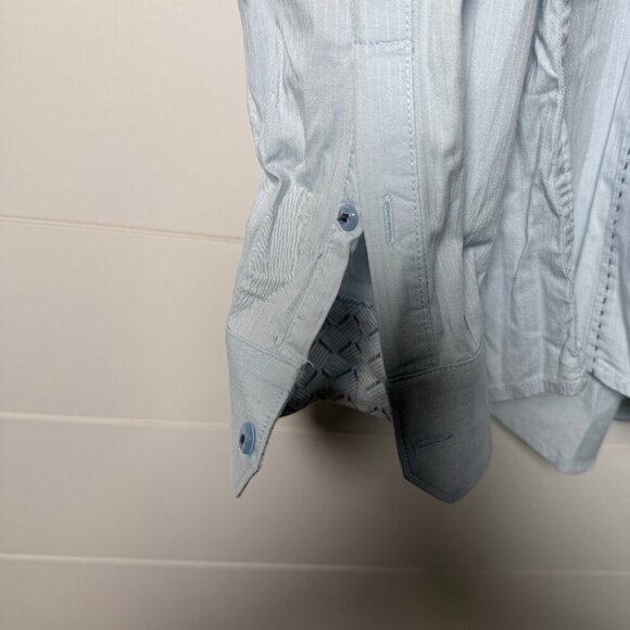 7 Diamonds Premium Button Down Shirt Men's Size XXL Light Blue and White Stripe - Picture 7 of 11